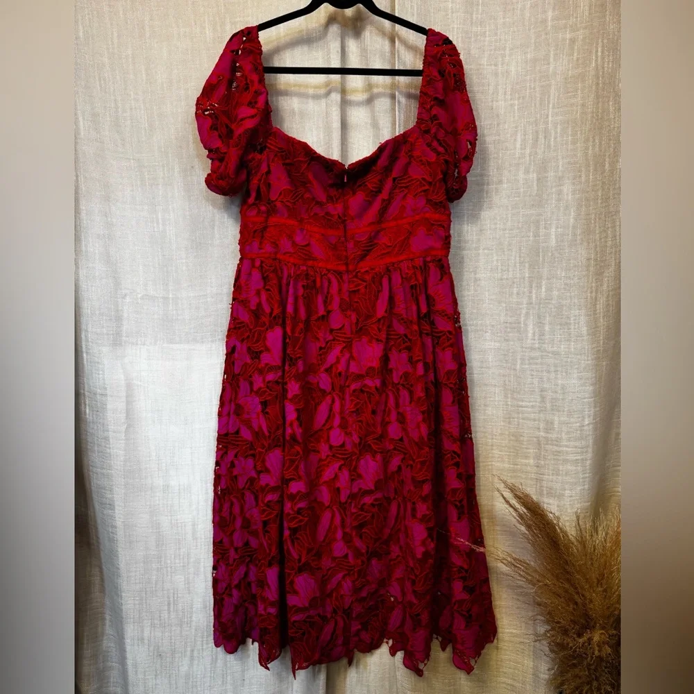 ML Monique Lhuillier Off the Shoulder Dress Size 16 - Picture 5 of 9